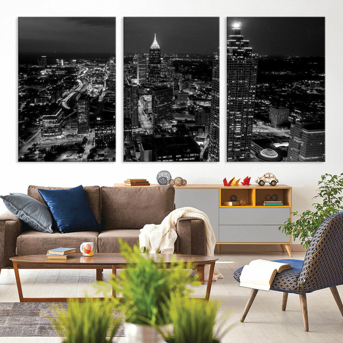 Atlanta Skyline Wall Art Canvas Print, Atlanta Downtown
