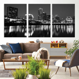 Austin Skyline Wall Art Canvas Print, Austin Downtown Night