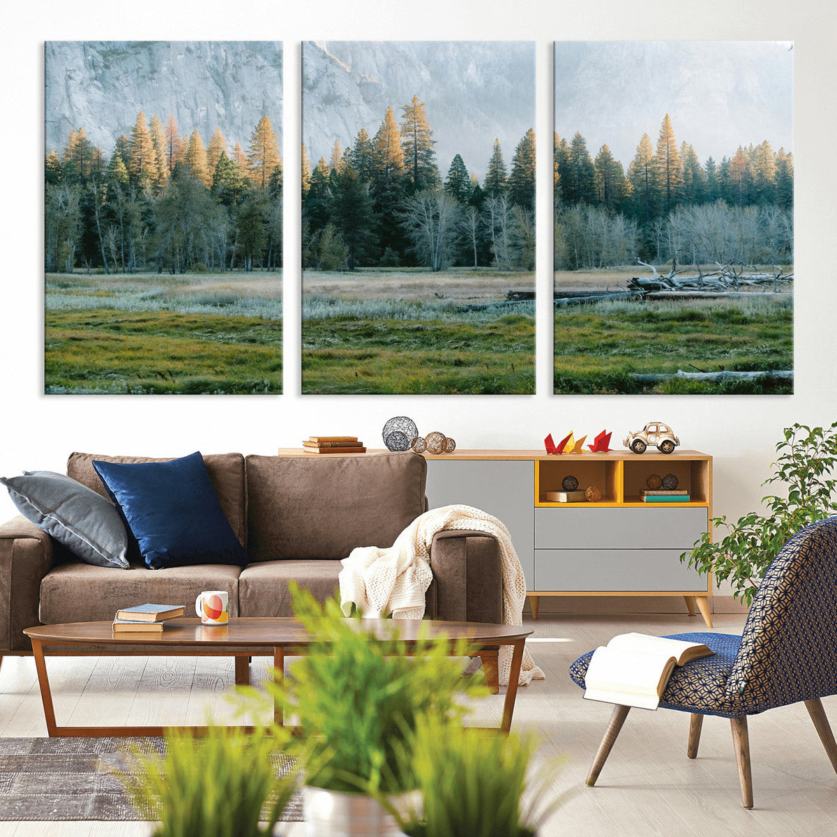Forest Meadow Wall Art Canvas Print, Pine Tree Landscape