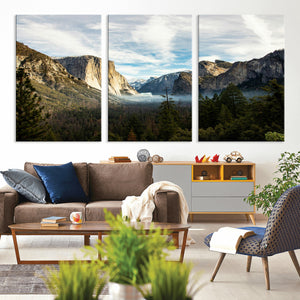 Yosemite Valley Mountain Wall Art Canvas Print, Granite