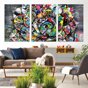 Abstract Graffiti Collage Street Art Wall Art Canvas Print