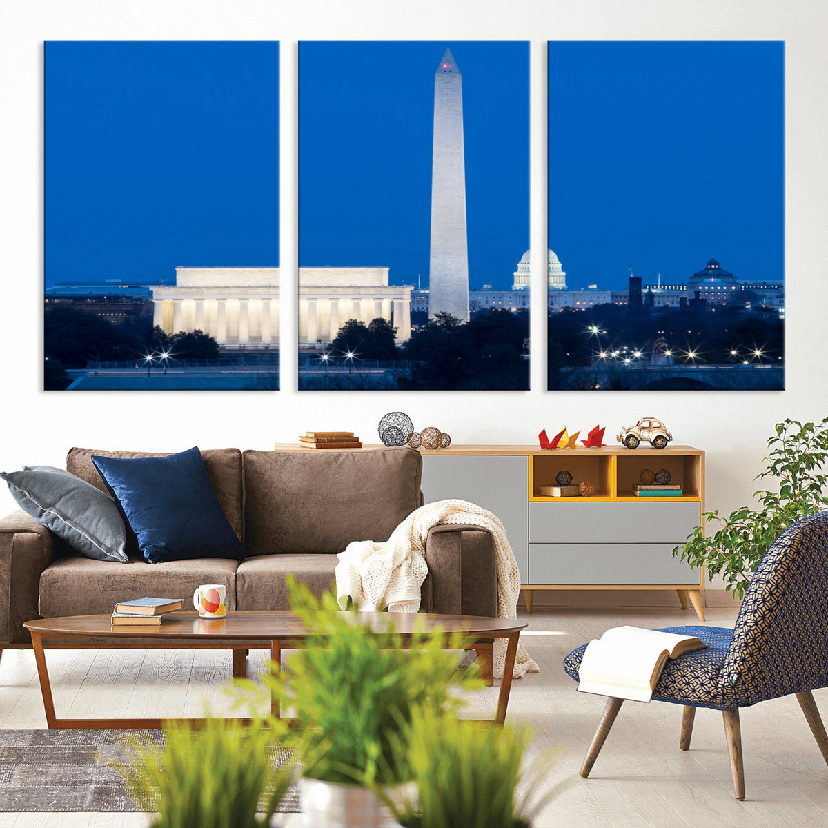 Washington DC Skyline Wall Art Canvas Print – Lincoln