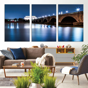 Washington DC Wall Art Canvas Print – Lincoln Memorial Night