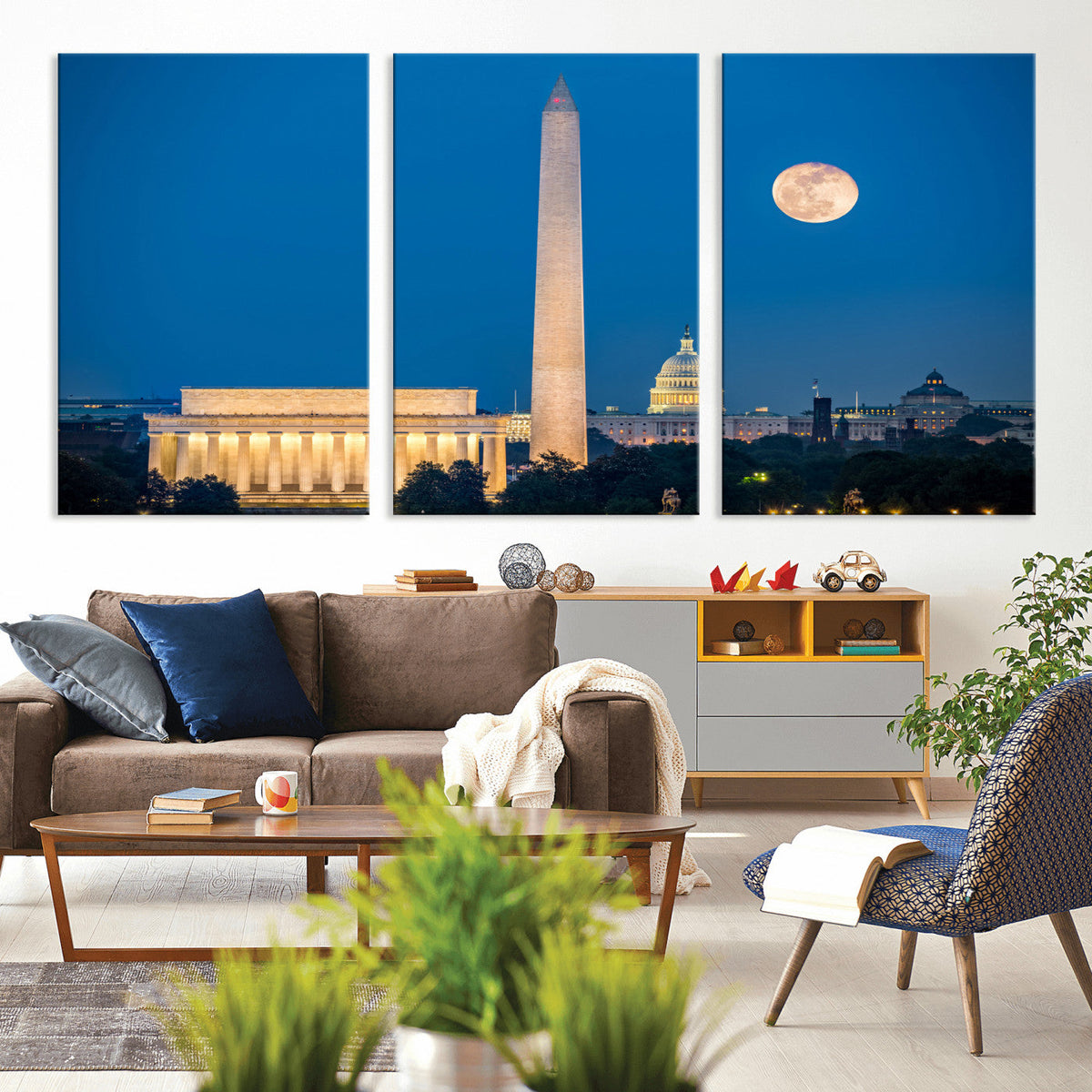 Washington DC Skyline Wall Art Canvas Print – Lincoln