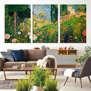 Gustav Klimt Boho Mountain Landscape Large Wall Art,