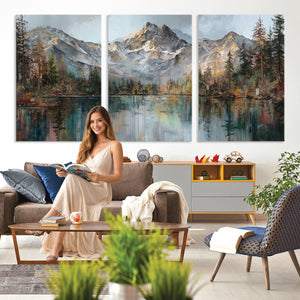 Drip Style Forest Lake Gold Art — Abstract Expressionist