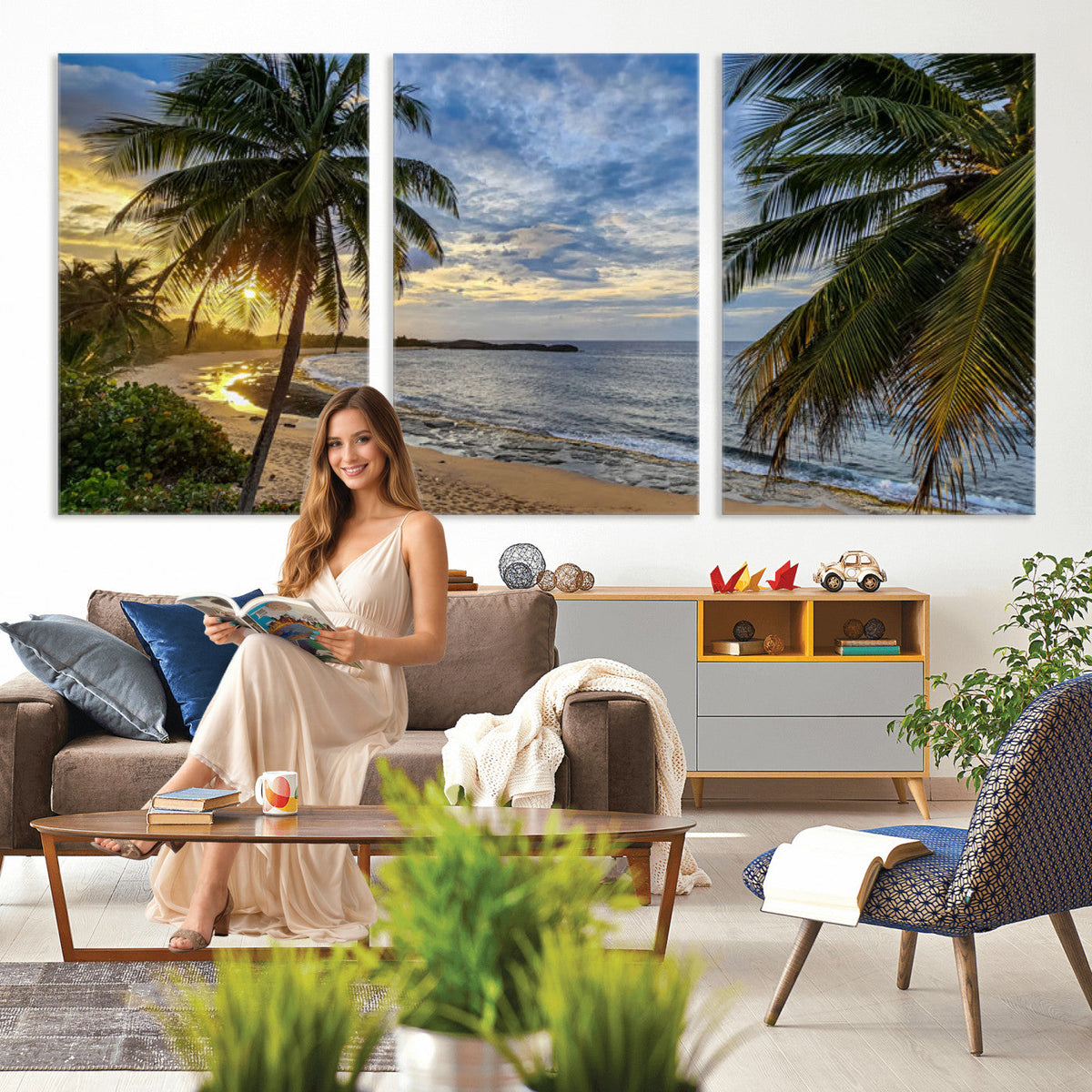 Mar Chiquita Beach Puerto Rico Canvas Wall Art, Manati Caribbean Coastal Photography Print, Tropical Ocean Sunset Decor