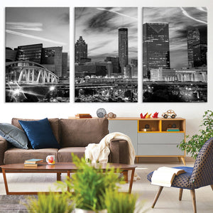 Black and White Atlanta Wall Art Canvas Print