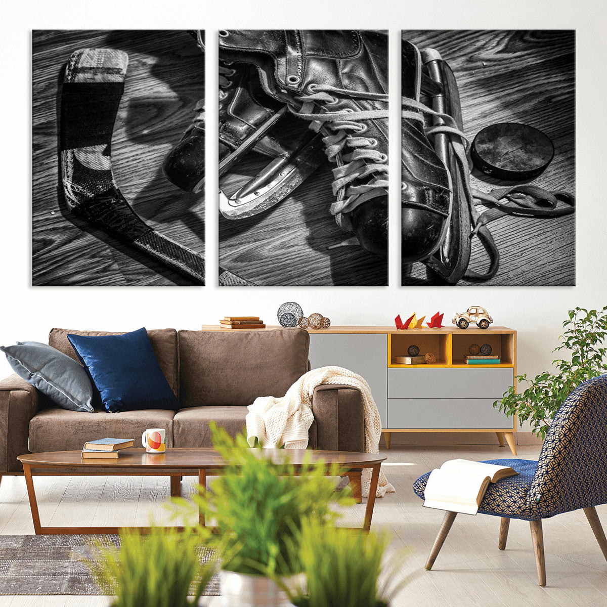 Old Pair of Mens Skates Wall Art Canvas, Men Skates Wall Art