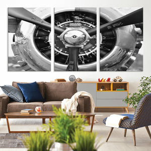 Vintage Airplane Wall Art Canvas Print