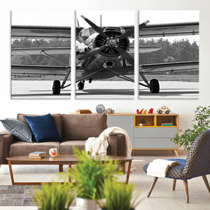 Wall Art Old War Plane Canvas Print