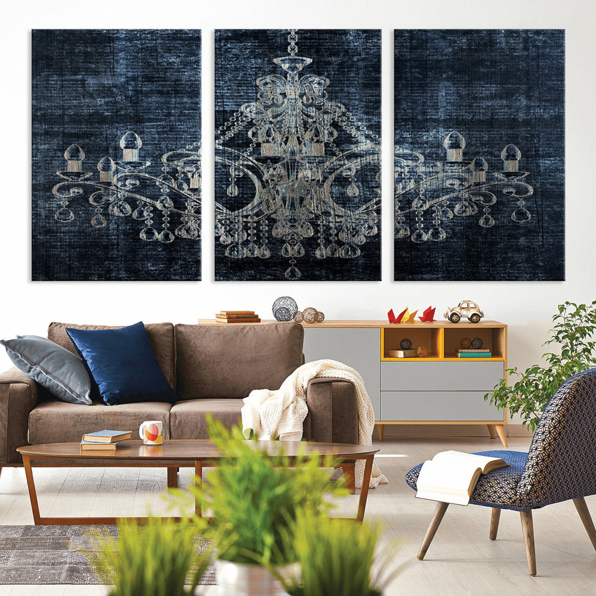 Dark Chandelier Wall Art Canvas Print