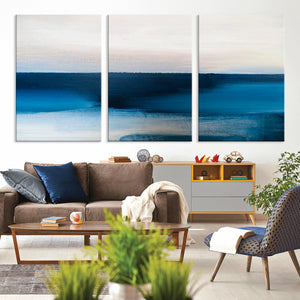 Dark Blue Abstract Wall Art Canvas Print