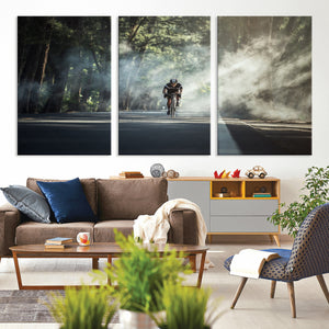 Cycling Road Bike in the Morning, Cycling Road Bike Canvas