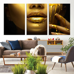 Gold and Women Wall Art Canvas Print