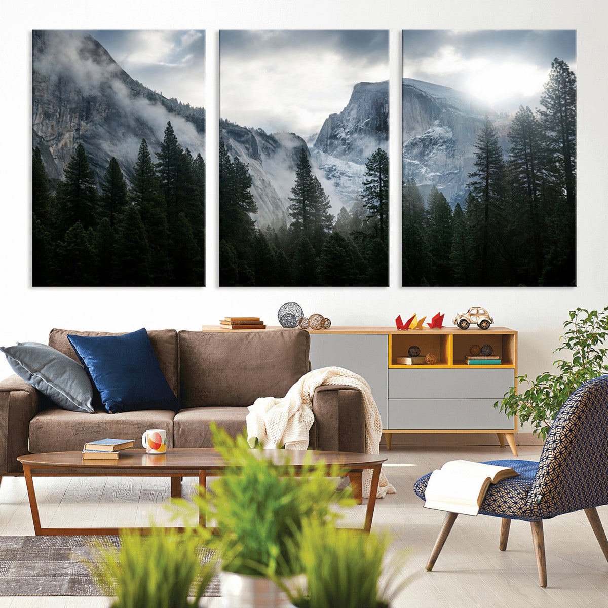 Yosemite National Park El Capitan Foggy Mountain Wall Art |