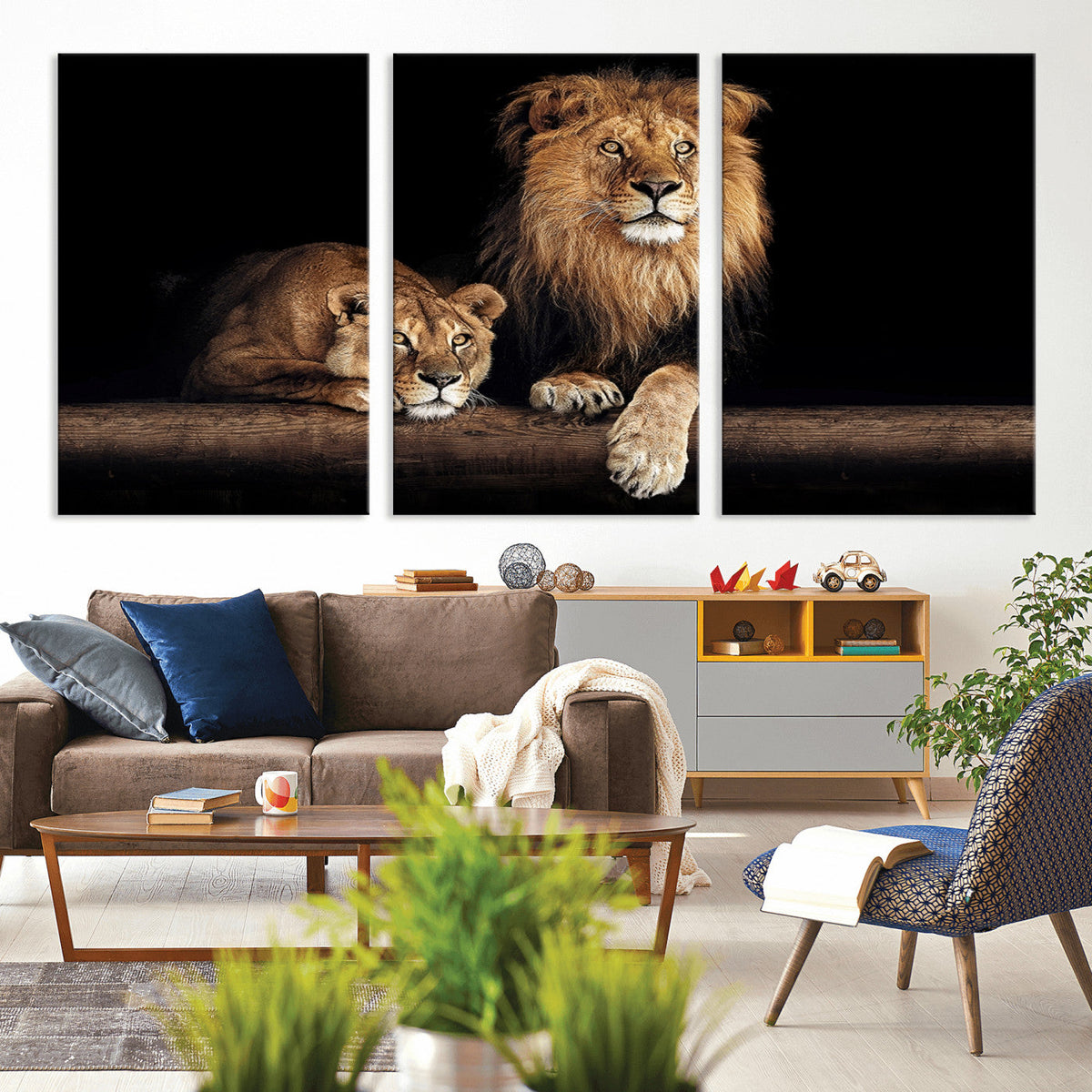 Lion Canvas Wall Art – Majestic Animal Print Artwork for
