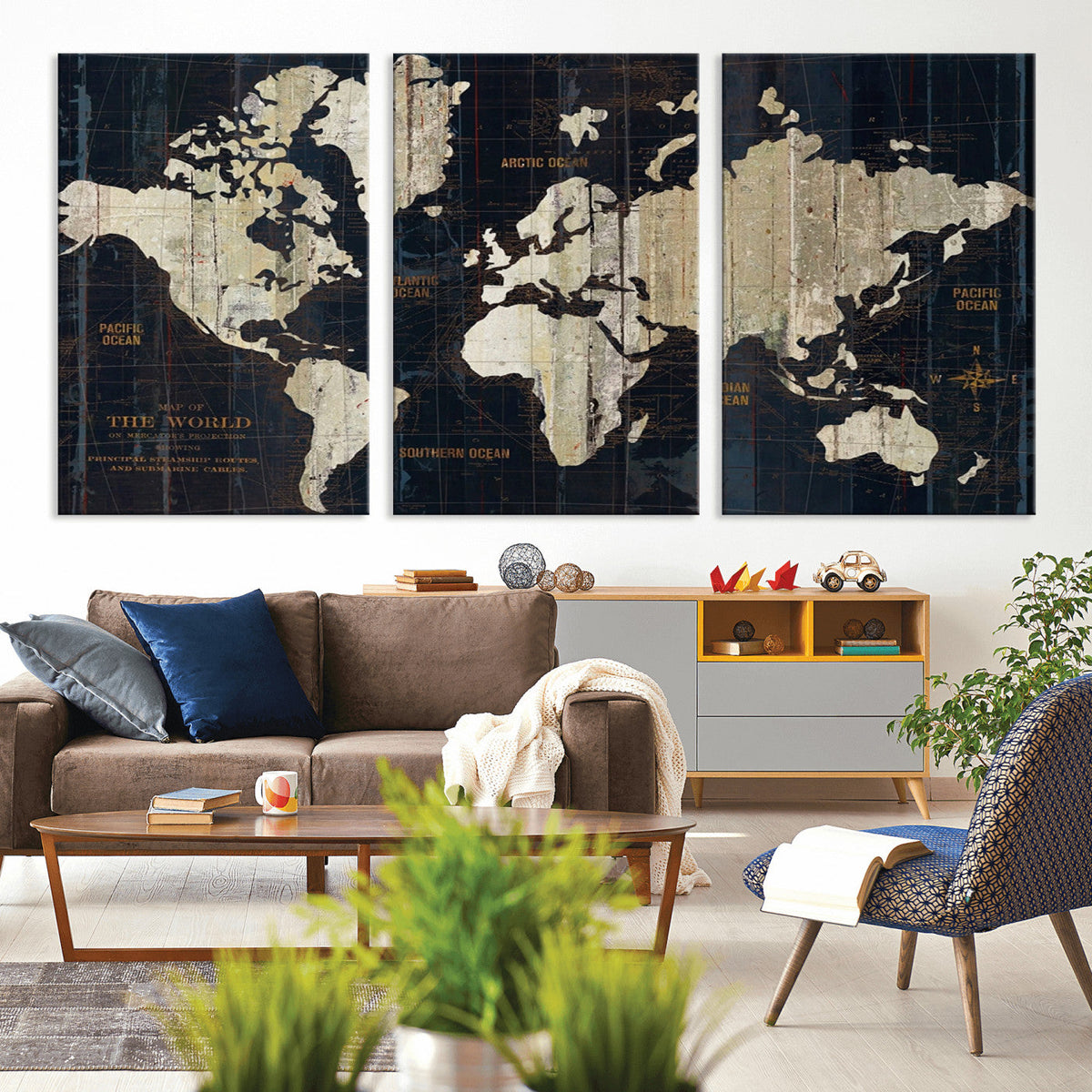 World Map Canvas Print – Detailed Map of the World Wall Art