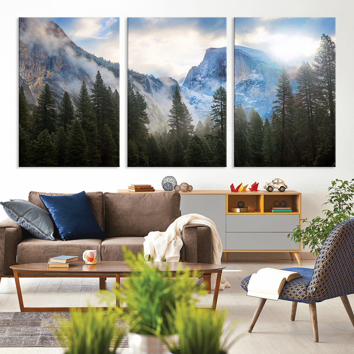 Half Dome Yosemite Calinia Wall Art Canvas Print El Capitan