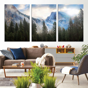 Half Dome Yosemite Calinia Wall Art Canvas Print El Capitan