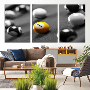 Wall Art Pool Table and Balls Canvas Print