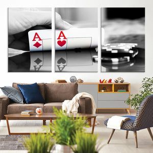 Aces Poker Art Poker Game Wall Art Canvas Print