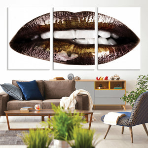 Close Up Lips Wall Art Canvas Print