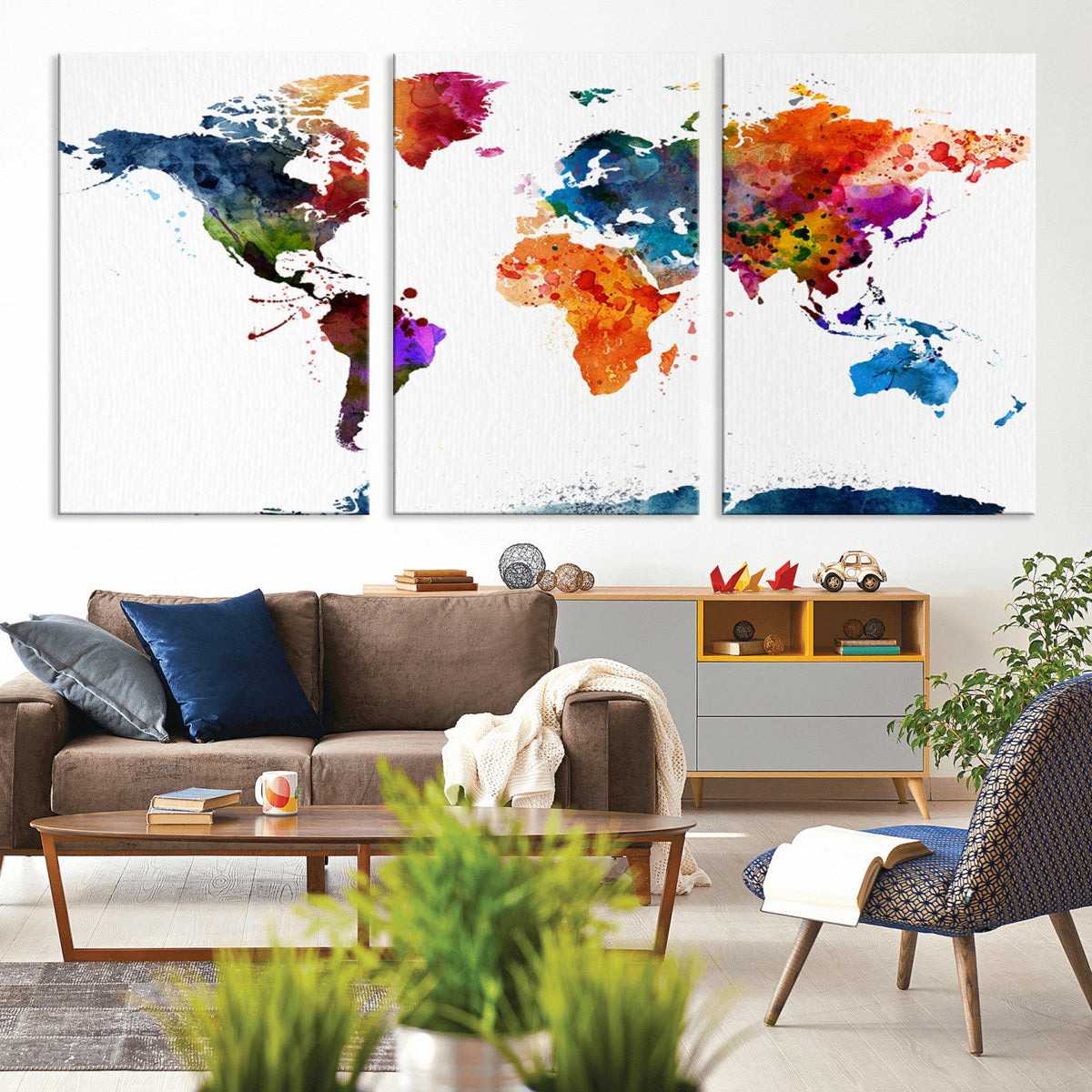 World Map Canvas Print – Detailed Map of the World Wall Art
