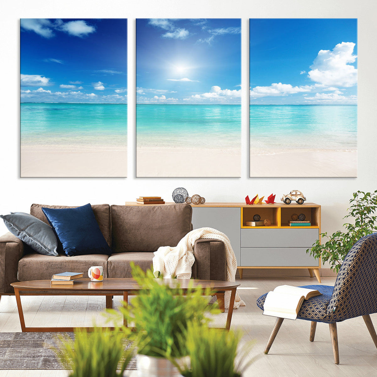 Blue Ocean Wall Art Canvas Print - Tranquil Ocean Paradise