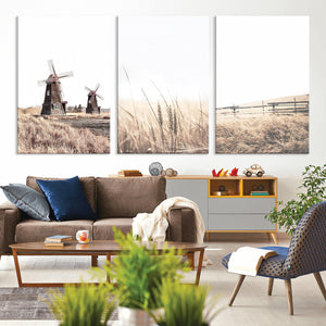 Farm Prints Set, Farmhouse Wall Art Canvas, Country House