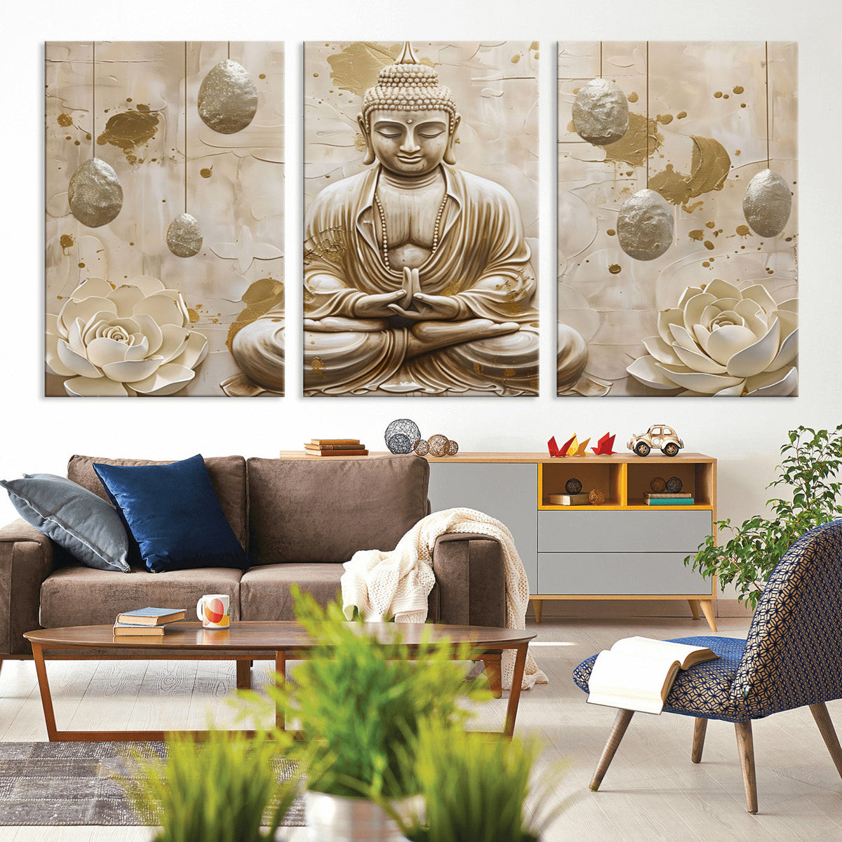 Serene Buddha Wall Art | Yoga Room Decor and Meditation Wall