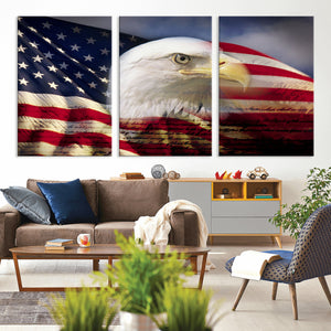 American Flag Eagle Symbol Wall Art, American Flag Eagle