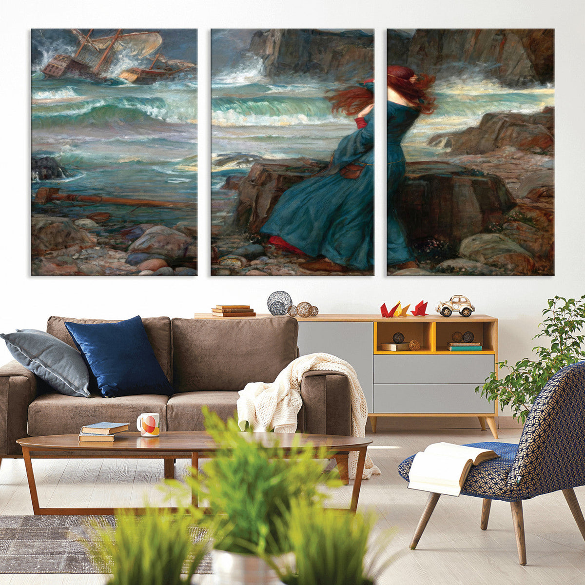 Miranda by the Shore Wall Art Canvas Print – Tempest Scene
