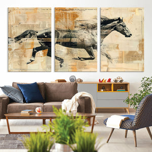 Chines Style Running Horse Western Wall Art | Farmhouse Wall