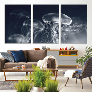 Jellyfish Wall Art Canvas Print, Modern Abstract Jellyfish