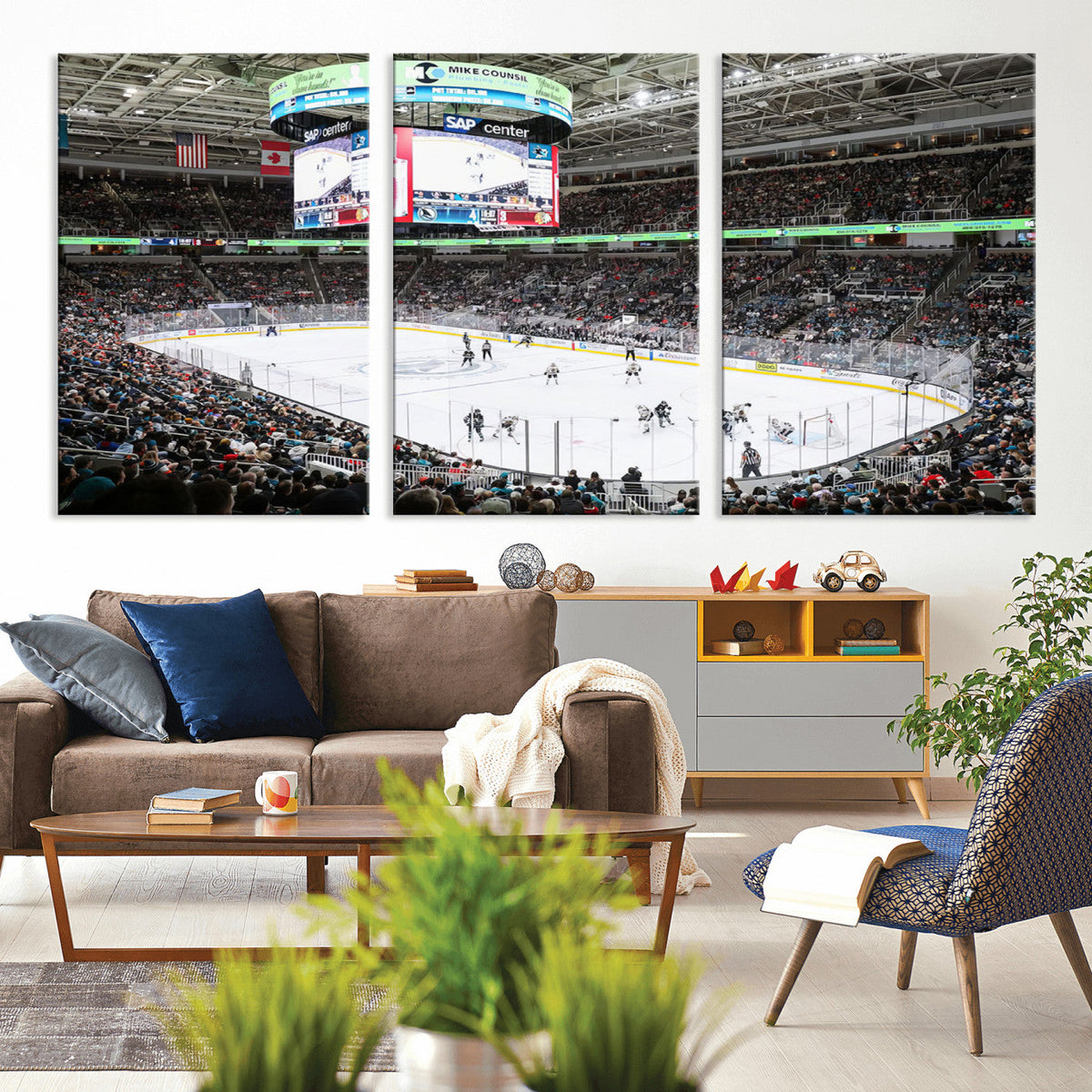 Sharks Arena Blackhawks Sharks Ice Hockey Stadium Wall Art