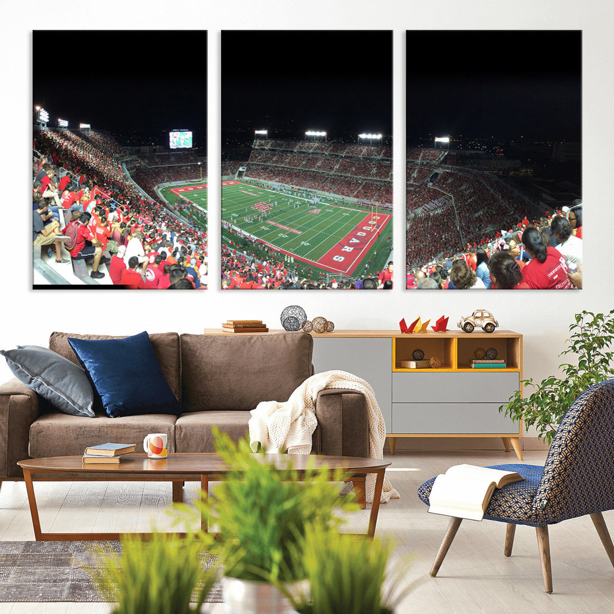 Houston Cougars Football Team Print - Houston TDECU Stadium