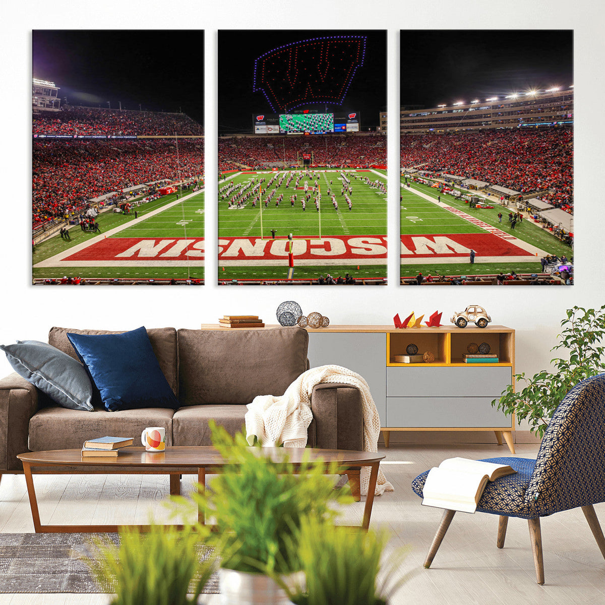 Wisconsin Badgers Football Team Print Canvas- Madison Camp