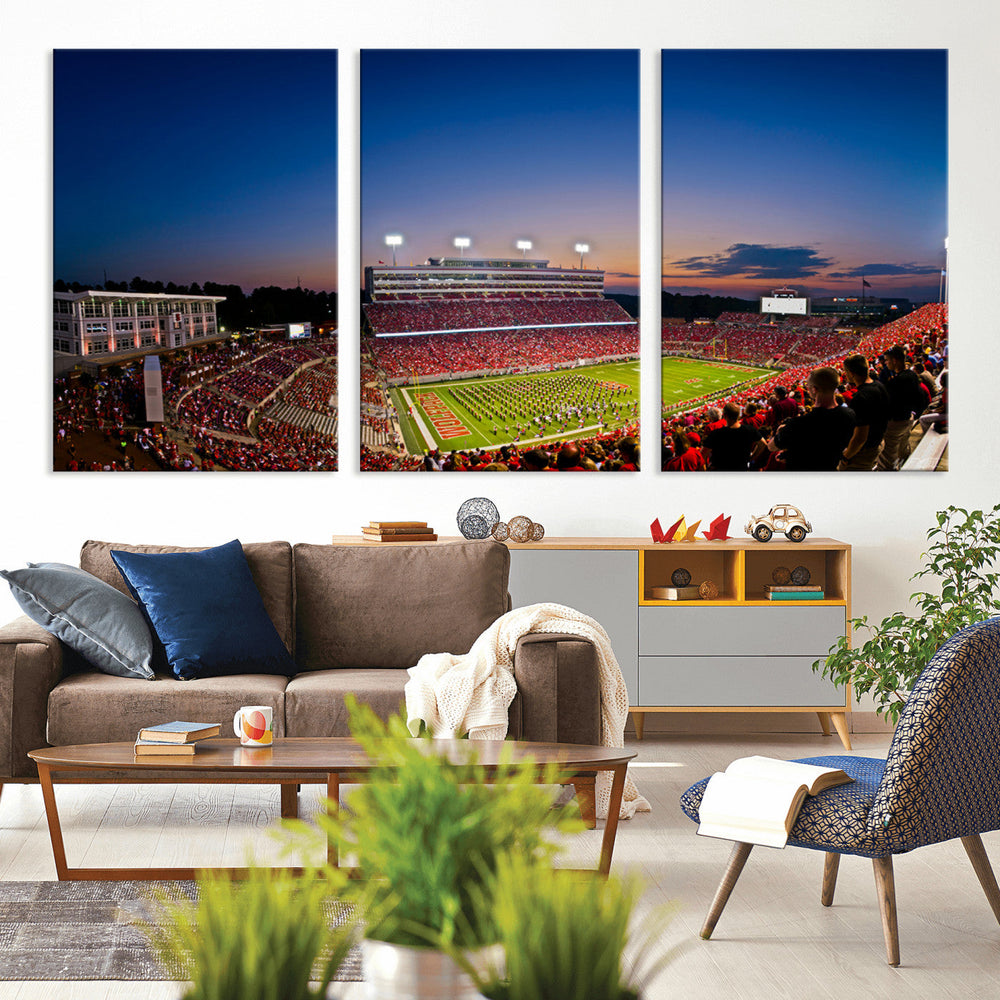 Wolfpack Football Team Wall Art Print - Raleigh