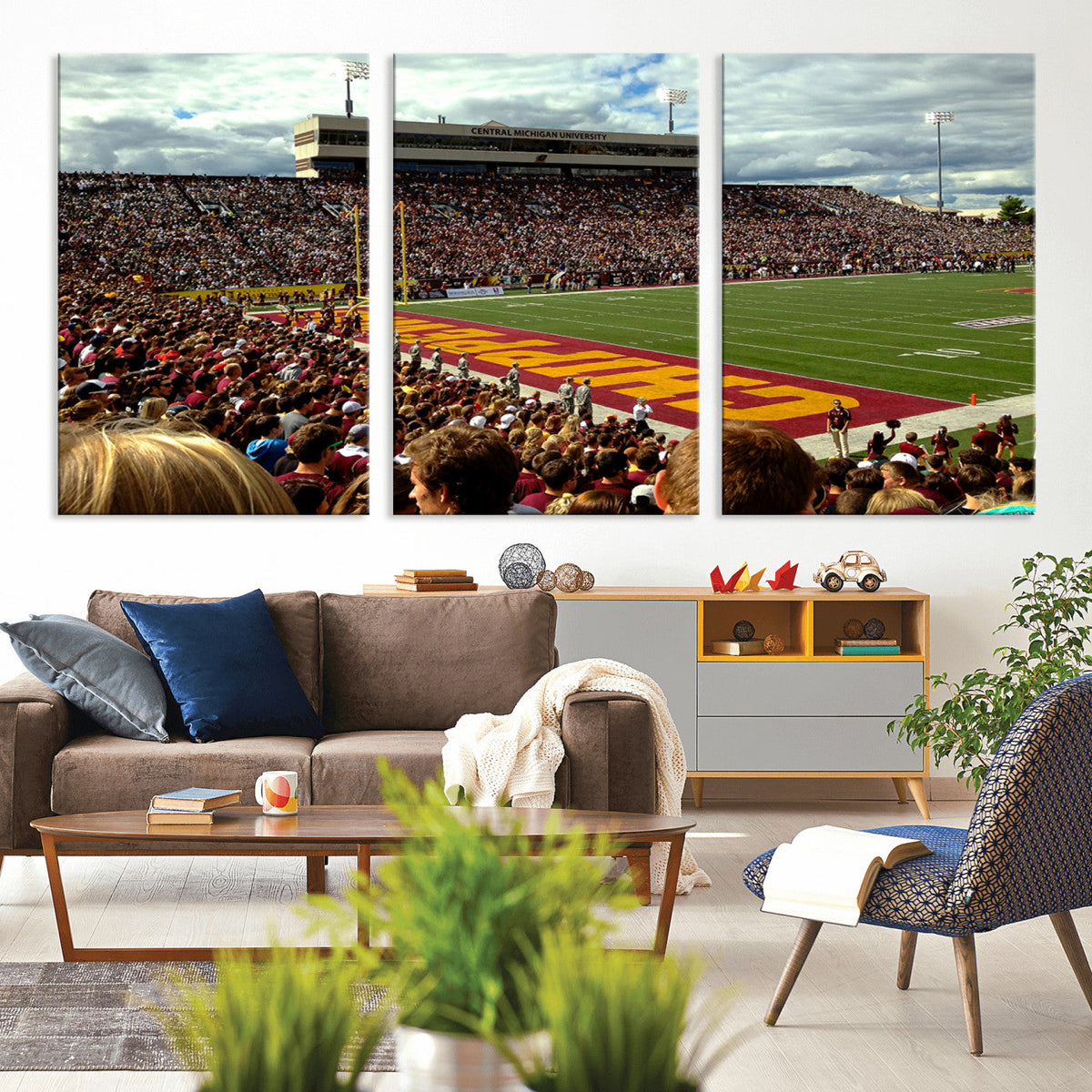 Central Michigan University Chippewas Football Team Print -