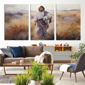 Jesus the Good Shepherd Wall Art Canvas Print - Lost Lamb