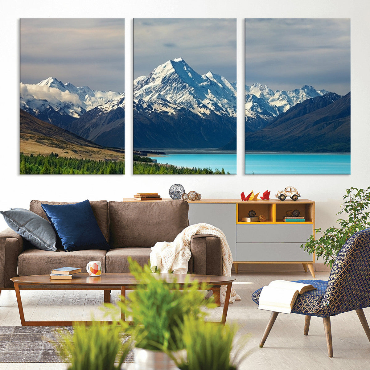 Mount Cook and Lake Pukaki Canvas Wall Art Print – Majestic
