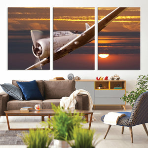 Old War Plane Wall Art Canvas Print