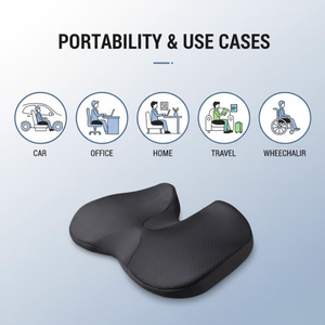 Ergonomic Memory Foam Seat Cushion for Office Chair & Car