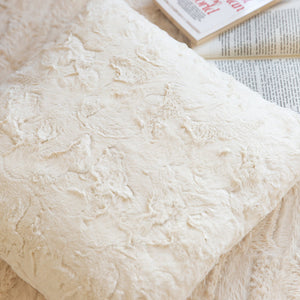 Double sides furry throw pillow case and insert great to snuggle  size 18"x18" WITH 450g INSERT