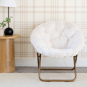 Saucer Chair Kids Chair with Faux Fur Cover