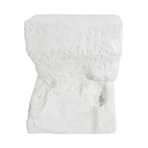 Cleo Modern Outdoor Side Table with Weather-Resistant MGO - Matte White