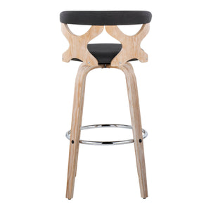 Gardenia - Contemporary Fixed Height Barstool With Swivel With Round Footrest (Set of 2)