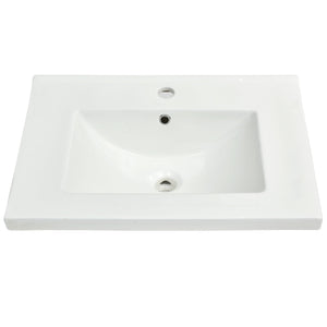 24'' Bathroom Vanity With Basin Sink, 3 Drawer Storage Cabinet - Natural Wood