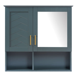 2 In 1 Wall-Mounted Mirror Cabinet With Adjustable Shelves, Soft-Close Doors, High-Definition Mirror & Storage